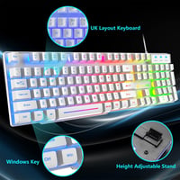 CROSS ZEBRA Gamer Szett - Szivárvány Háttérvilágítású Billentyűzet, 2400DPI Egér, 7.1 Surround Fejhallgató és Egérpad - PS4/Xbox  3