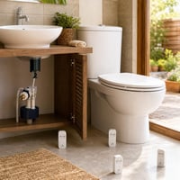 Kúpeľňová záchranná sada: 1x zátka 40mm + 1x WC ventil + 4x senzor vody + 1x WC sedadlo 1