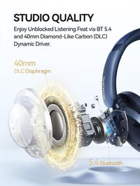 1MORE SonoFlow Pro Vezeték Nélküli Fejhallgató - LDAC Hi-Res Hangzás, Aktív Zajszűrés, 100 Órás Üzemidő, Gyorstöltés, Bluetooth 5.4, Kék 2