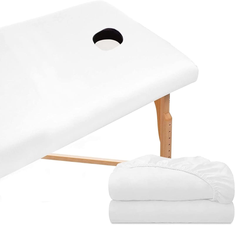 RNGWAPER Vízálló Masszázságy Lepedő Lyukkal, 2db 80x190cm, Mosható - 80 x 190cm mit Loch