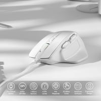 Redragon M806 Bullseye Gamer Egér, 7 Programozható Gomb, RGB Világítás, Ergonomikus Markolat, 12400 DPI, Makró Funkció, Fehér 2