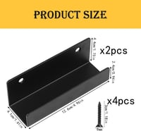 Erős Fali Akasztó Szett - 2 db U-alakú Fém Kampó Csempére, Falra - 40kg Teherbírású Tartó Fürdőszobába, Konyhába, Garázsba - Feke - 125x44mm(2 Stück) 2