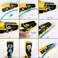 CAT5/6 RJ45 krimpelő fogó készlet 50db átmenő csatlakozóval 6