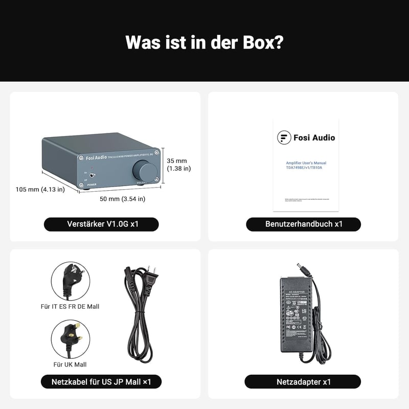 Fosi Audio V1.0G 50W Mini Hi-Fi Sztereó Erősítő Otthoni Hangszórókhoz