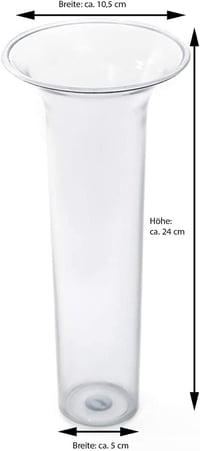 Plastia Átlátszó Műanyag Váza Betét - 24 cm Magas Trombita Alakú Vízálló Virágtartó, Bohém Stílusú Asztali Dekoráció 2