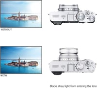 Fujifilm X100 sorozathoz JJC fém napellenző és adaptergyűrű - Ezüst 5