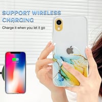 iPhone XR Művészi Márvány Mintás Ütésálló Tok - Fehér 6