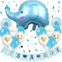 Kék elefántos "It's A Boy" babaváró dekoráció konfettivel - Feelairy 1