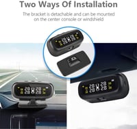 Jansite TPMS autó gumiabroncs nyomásmérő szolár panel USB 4 szenzor 2