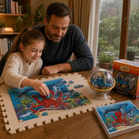 Tengeri puzzle-kaland: 100 db tengeri puzzle + 3D golyólabirintus, 100 akadály + 12 db EVA puzzle szőnyeg 1