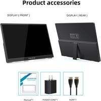 Thinlerain 11,6" Hordozható Monitor HDMI Csatlakozással - 1366x768 HD Kijelző Beépített Hangszórókkal Raspberry Pi kompatibilis 7
