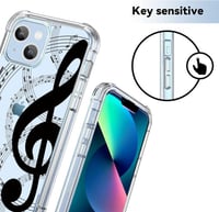 Apple iPhone 13 Átlátszó Szilikon Tok Kotta Mintázattal 4