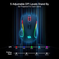 Redragon M612 PRO RGB Gamer Egér 8000 DPI Vezetékes/Vezeték Nélküli 9 Programozható Gombbal, 6 Háttérvilágítási Móddal, Bluetooth és 2.4G Ka 5
