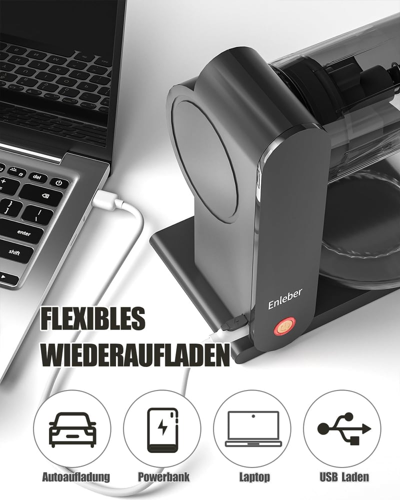 Enleber Hordozható Elektromos Jégkása Készítő Gép -  Fekete