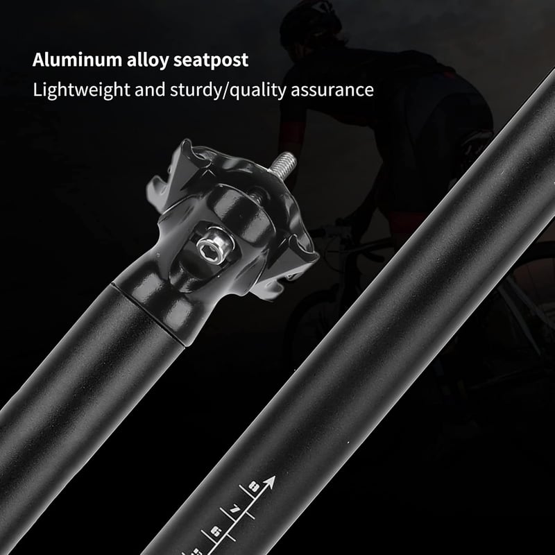 Állítható alumínium MTB nyeregcső 31,6x400mm - Fekete, rugós