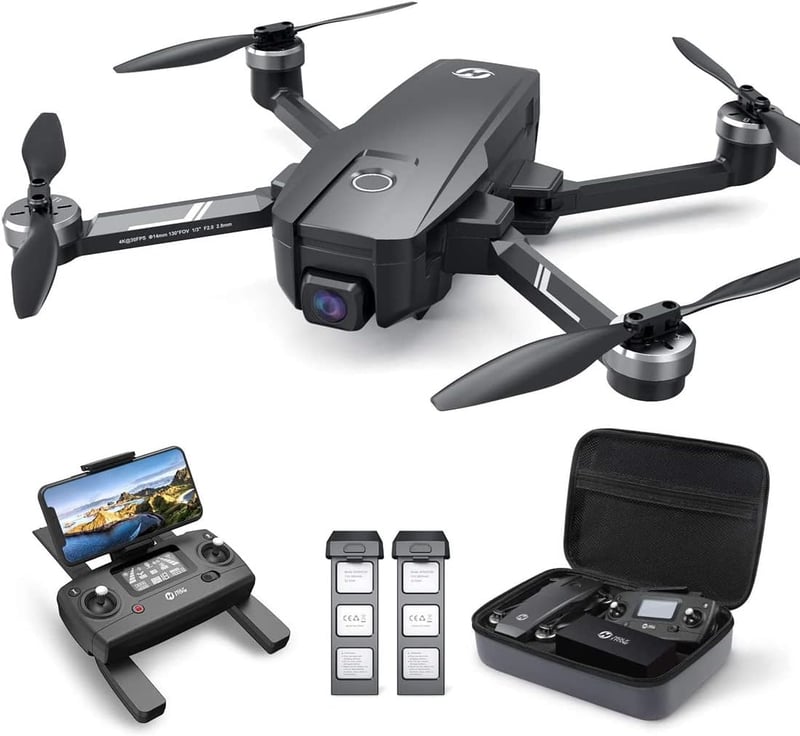 Holy Stone HS720E GPS Drón 4K EIS UHD Kamerával, Távirányítós Quadcopter 2 Akkumulátorral, Követés Funkcióval, 5G WiFi, Kefementes Motor, Ke