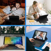 ROOFEI Billentyűzetes Tok Samsung Galaxy Tab S7 FE/S8+/S7+ 12,4" Tablethez - QWERTZ, 7 Színű Háttérvilágítás, Állvány, S Pen Tartó 6