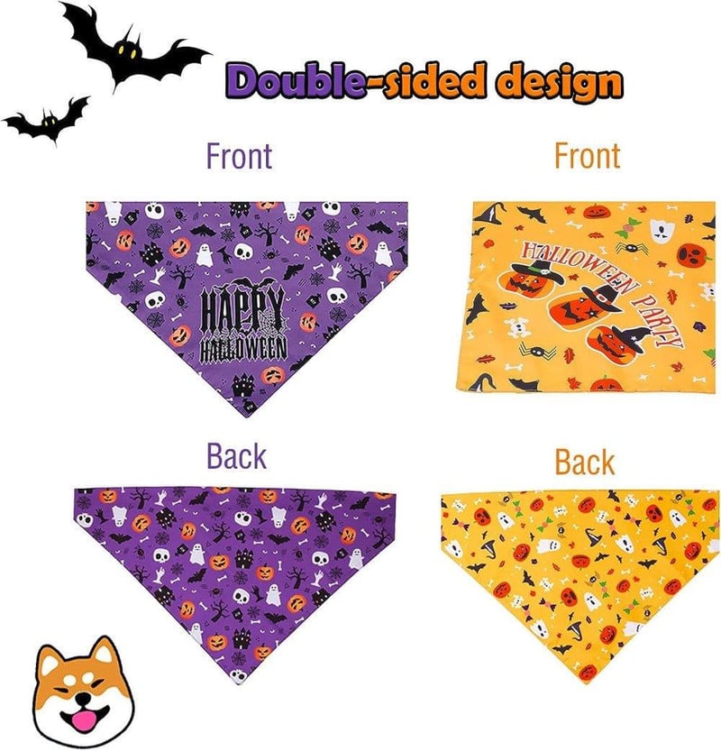 Tappancs Halloween Nyakkendő Szett Kutyáknak - 2db Kétoldalas Csokornyakkendő