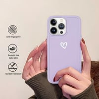 iPhone 13 Pro Max Lila Szilikon Tok Fehér Szívecskékkel - Ütésálló, Lányos 4