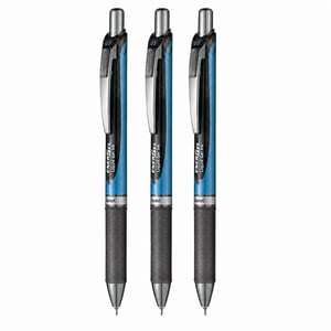 Roller kemijska olovka Pentel EnerGel XM Click BLN75, crna tinta, vrh 0,5 mm — set od 3 komada