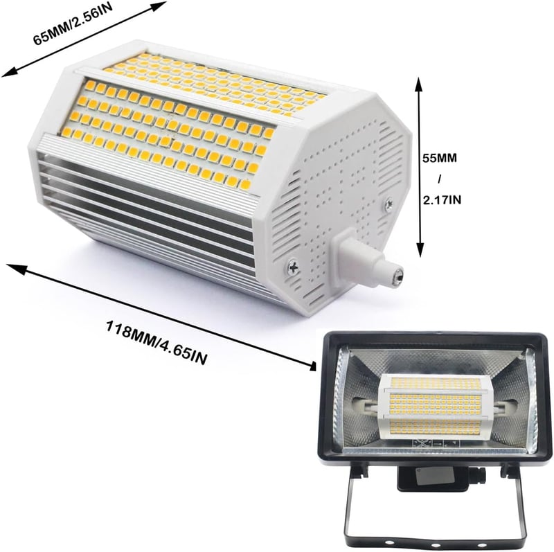 ALQFFHL R7S LED lámpa 118mm, szabályozható, 50W, 3000K meleg fehér, 4000lm, halogén helyettesítő