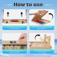 NZQXJXZ Prémium Cornhole Játék Szett - 90x60cm Tömörfa, 8 Zsákkal, Hordtáskával 3