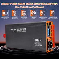 DATOUBOSS Feszültségátalakító 12V-230V 2000W/4000W Tiszta Szinusz Inverter LCD Kijelzővel, USB és Type-C Porttal Lakóautóhoz, Autóhoz 4