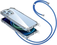 Apple iPhone XR Átlátszó Kék Szilikon Védőtok Nyakpánttal 1