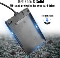 GINTOOYUN 2,5" HDD/SSD Külső Ház - USB 3.0 Szuper Gyors SATA III Merevlemez Tok Laptophoz és PC-hez, LED Kijelzővel, Fekete 6