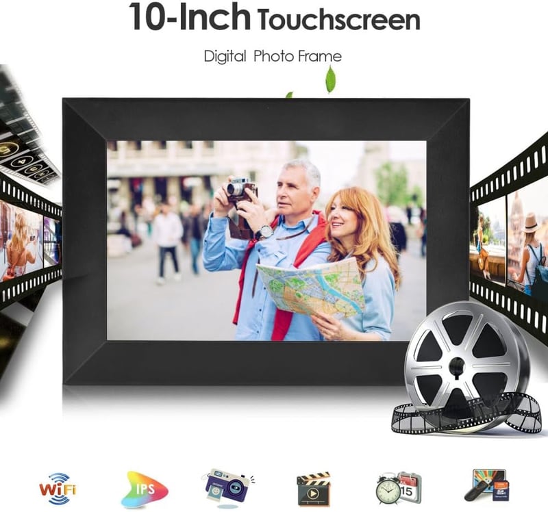 Yontwe 10" Digitális WiFi Képkeret - 1920x1200 Érintőkijelző, 16GB Tárhely, Fotó/Videó/Zene Lejátszás, Azonnali Megosztás Okostelefonról