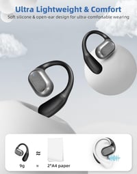 ZRUHIG Nyitott fülű Bluetooth fülhallgató, 48 órás üzemidő, vízálló, sportoláshoz 2