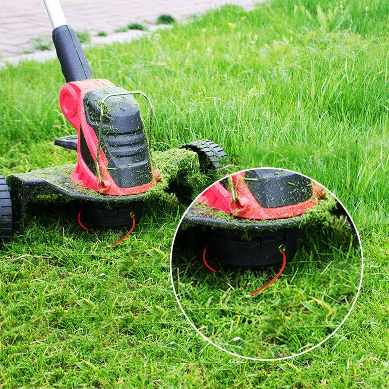 Gimars 110m x 2.4mm Fűkasza Damil, Narancs Nylon Vágószál Elektromos Fűszegélynyíróhoz, Tartós PA6 Anyagból, Tépőzáras Kábelkötegelővel