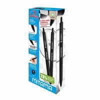 Pix cu buton Mitama Speed3 Comfort cu cerneală semi-gel neagră, vârf de 1,0 mm, pachet de 8 bucăți, plastic reciclat 2