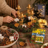 Adventi set: 206 ukrasa + sušene naranče + 4 svijećnjaka + 120 LED lampica + 5 ljepila 1
