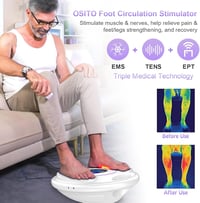 Creliver 300H Vérkeringés Stimulátor - EMS és TENS Lábmasszírozó Neuropátia és Fájdalomcsillapítás, Izomterápia, LCD Kijelző, 25 Mód, Távvez 9