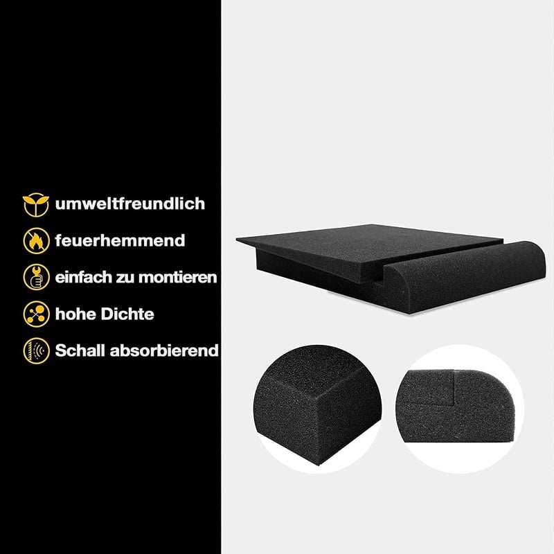 Sonic Acoustics hangszigetelő szivacs, 12,7 cm-es stúdió monitorokhoz, 2 db, fekete