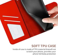 iPhone X/XS Piros Flip Tok Szarvasmintás PU Bőr Pénztárcával 6