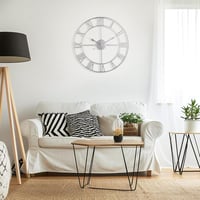 Mee 2ou Nagy Falióra 60 cm - Modern Római Számlapos Csendes Óraszerkezet - Vintage Stílusú Fém Falióra Nappaliba, Hálószobába, Konyhába 3
