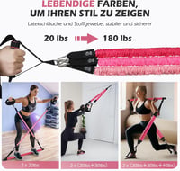 ALongSong Pilates rúd ellenállásos szalagokkal 140LBS erősítő edzéshez 2