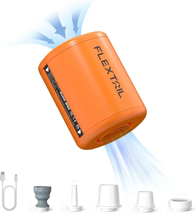 FLEXTAILGEAR Tiny Pump 2.0 - Hordozható USB-C Elektromos Légpumpa Matracokhoz, 4kPa