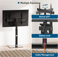 BONTEC TV Állvány 30-70 Colos Képernyőkhöz - Állítható Magasságú Padlóállvány LCD/LED/OLED/Plazma Televíziókhoz - VESA 600x400mm Kompatibili - black 3