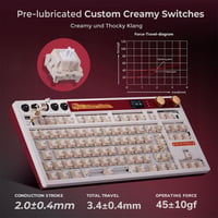 Tastatură Mecanică de Gaming RK ROYAL KLUDGE M87 - 75% TKL, Wireless, cu Ecran, Două Butoane, RGB, 7500 mAh, Hot-Swap Linear Crea 8