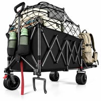 YEAUPE PRO Sklopiva XXL kolica 260L, nosivost 250 kg, crna – neispravno, djelomično funkcionalno: kotač ispada (stanje: vidi 2. sliku) 1