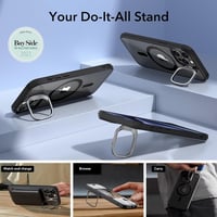 iPhone 15 Pro Max MagSafe-kompatibilis katonai védőtok rejtett állvánnyal - ESR Classic, fekete 6