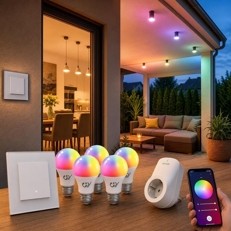 Smart Home početni paket: pametni prekidač + 6x RGB WiFi žarulja + pametna utičnica