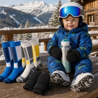 Zimski set za skijanje: vodootporne rukavice + 2 para čarapa + kaciga + OTG naočale + termosica 350 ml 1