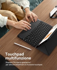 Earto iPad Air 6 billentyűzet érintőpaddal, 7 színű háttérvilágítással, 11"-os Pro/Air modellekhez 2