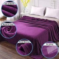 HOZY Lila Puha Plüss Takaró 150x200cm - Meleg Fleece Ágytakaró és Kanapévédő 2
