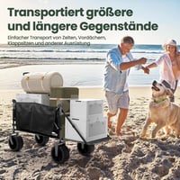 Servicore 300L XXXL Összecsukható Kézikocsi - 150kg Teherbírású Szállítókocsi 360° Forgó Kerekekkel, Gumiabroncsos, Bővíthető Tárolóval és Z 3