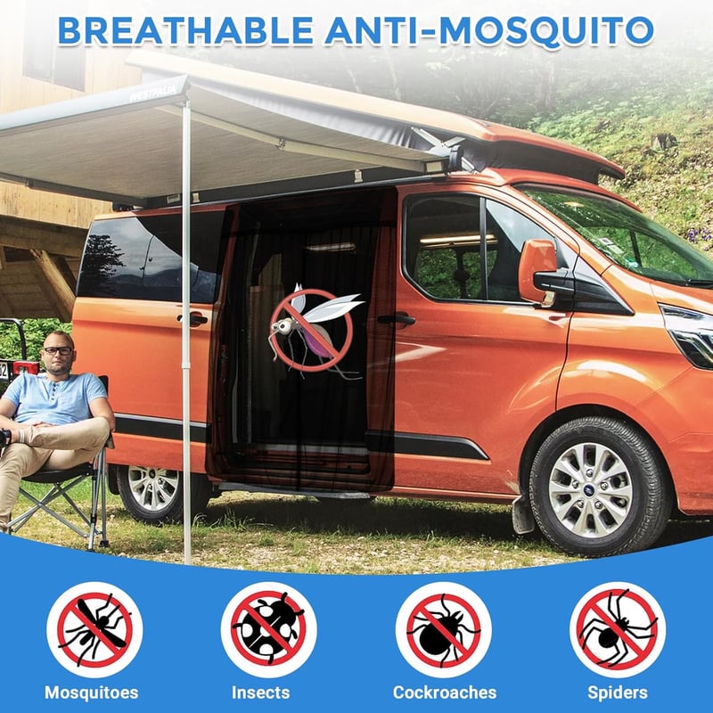 JinsenTGG Ford Transit Custom szúnyoghálócsalád ajtóra mágneses szúnyoghálóval
